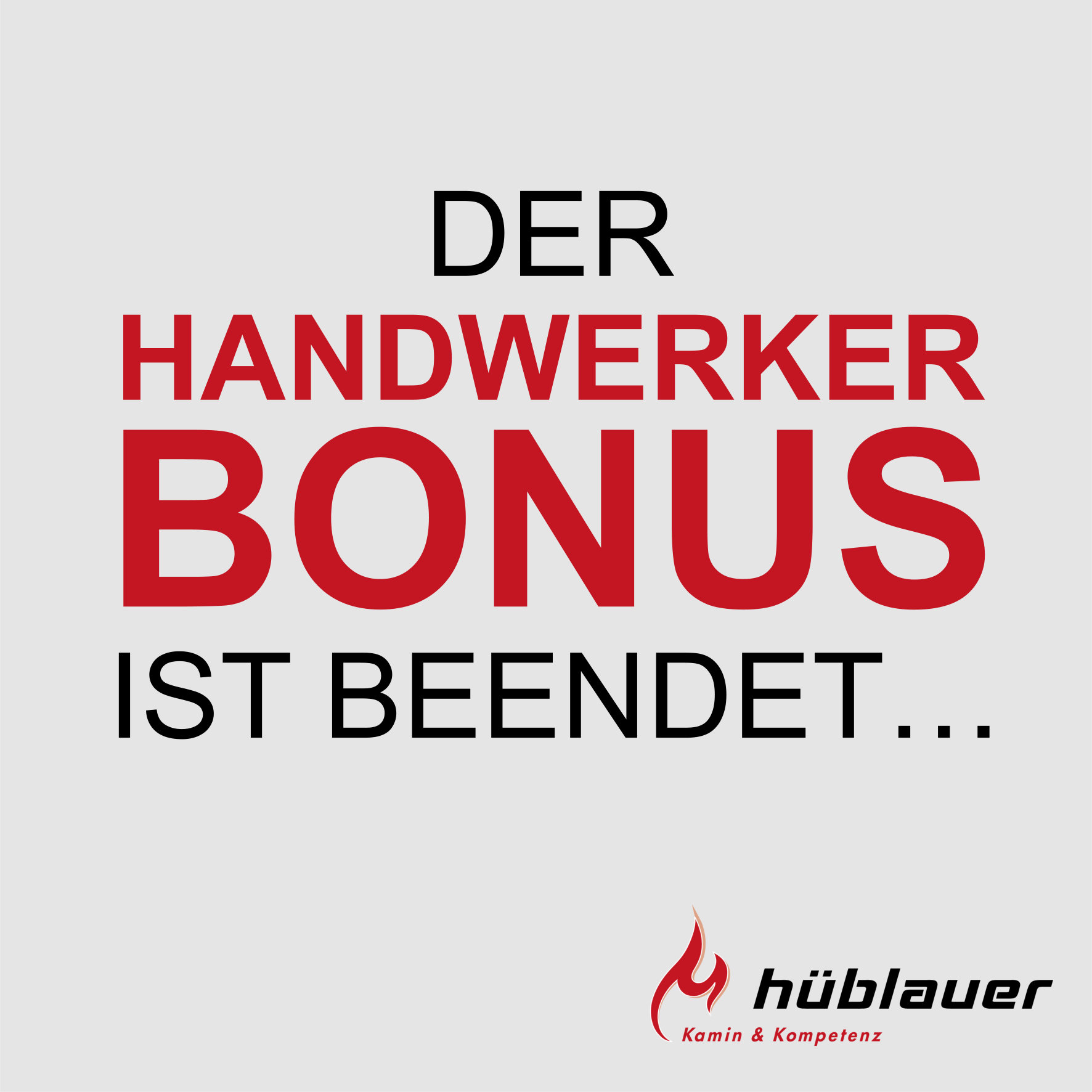 Handwerkerbonus beendet